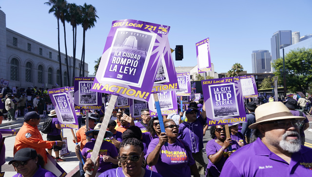 Thousands of Los Angeles city workers stage one-day strike, allege unfair labour practices Thousands of Los Angeles city workers stage one-day strike, allege unfair labour practices