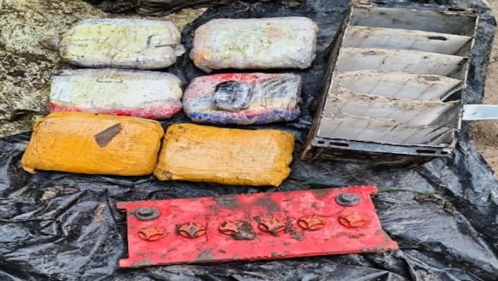 BSF recovers seven packets of suspected narcotics concealed in 12-volt battery in Punjab's Gurdaspur