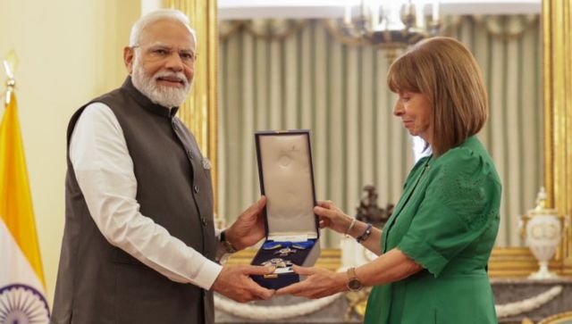 Greece President confers PM Modi with Grand Cross of the Order of Honour in Athens Greece President confers PM Modi with Grand Cross of the Order of Honour in Athens
