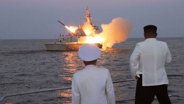 North Korea's Kim watches cruise missile launches as US, South Korean troops begin annual drills