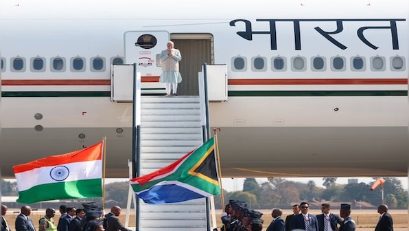 BRICS Summit 2023: PM Modi lands in Johannesburg, meets Indian diaspora| WATCH