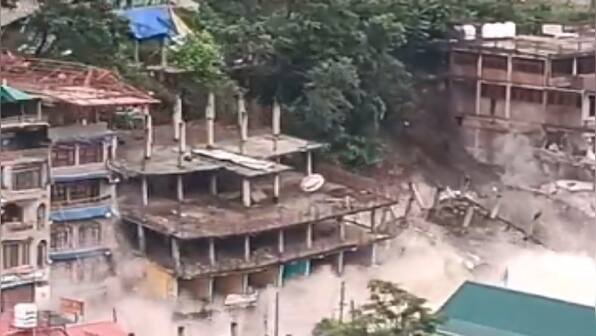 WATCH: Several buildings collapse after massive landslide in Himachal's Kullu