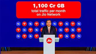 Jio crosses 450 Mn active users, sees traffic worth 1,100 Cr GB data per month, grows 20% YOY