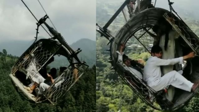 WATCH: Drone footage shows school children, teacher trapped in dangling cable car 900 ft above ground in Pakistan WATCH: Drone footage shows school children, teacher trapped in dangling cable car 900 ft above ground in Pakistan