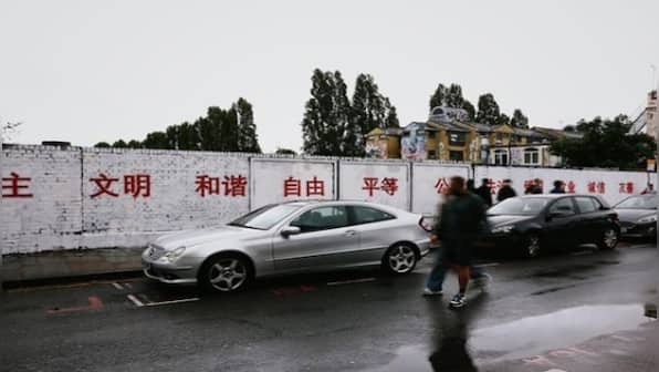 Graffiti war: Chinese political slogans appear on London's Brick Lane