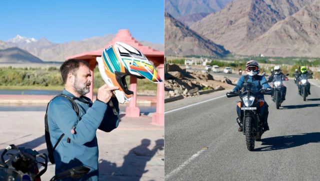Rahul Gandhi rides bike to Pangong Lake: Why is he in Ladakh? Rahul Gandhi rides bike to Pangong Lake: Why is he in Ladakh?