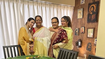 Malaika Arora looks resplendent in ethnic white-yellow suit, joins sister Amrita for Onam festivities at mother's house