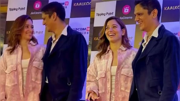 Tamannaah Bhatia and Vijay Varma are all smiles as the paparazzi praise the couple at 'Kaalkoot' screening