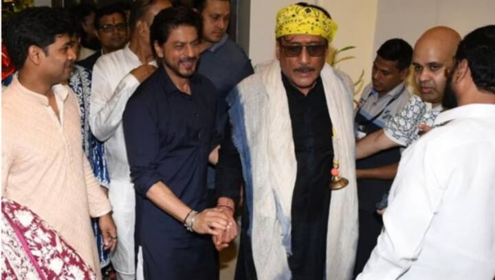 Shah Rukh Khan reunites with Devdas co-star Jackie Shroff at CM Eknath Shinde's Ganpati puja