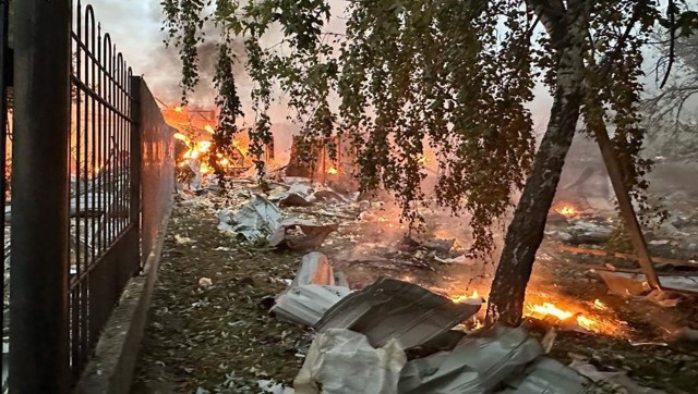 Russia strikes cities from east to west Ukraine, starting fires and killing at least two people Russia strikes cities from east to west Ukraine, starting fires and killing at least two people