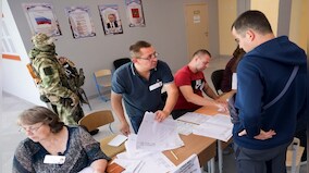 Russia claims Putin's party wins votes in annexed Ukraine regions