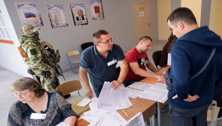 Russia claims Putin's party wins votes in annexed Ukraine regions