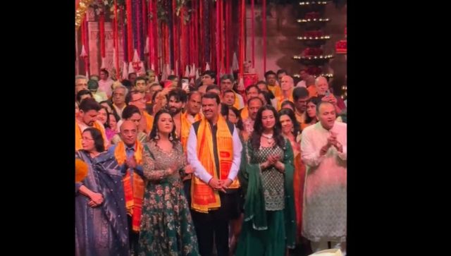 WATCH: Maharashtra Deputy CM Devendra Fadnavis, wife Amruta Fadnavis join Ambanis for Ganesh Chaturthi celebrations WATCH: Maharashtra Deputy CM Devendra Fadnavis, wife Amruta Fadnavis join Ambanis for Ganesh Chaturthi celebrations