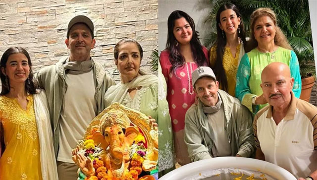 Hrithik Roshan celebrates Ganpati visarjan with family, ladylove Saba Azad joins him Hrithik Roshan celebrates Ganpati visarjan with family, ladylove Saba Azad joins him
