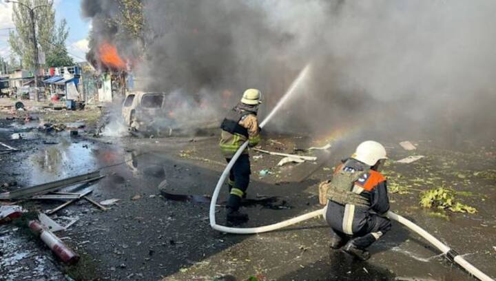 Deadly market attack in eastern Ukraine overshadows visit by Antony Blinken