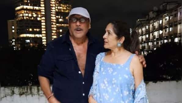 Neena Gupta 'looks fab' in strappy blue dress for Sabun screening, poses with co-star Jackie Shroff