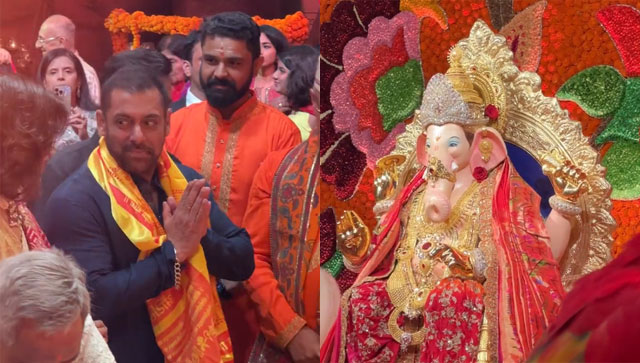 Watch: Salman Khan offers his prayers to Lord Ganesha as he attends the Ambanis' Ganesh Chaturthi2023 celebrations Watch: Salman Khan offers his prayers to Lord Ganesha as he attends the Ambanis' Ganesh Chaturthi2023 celebrations