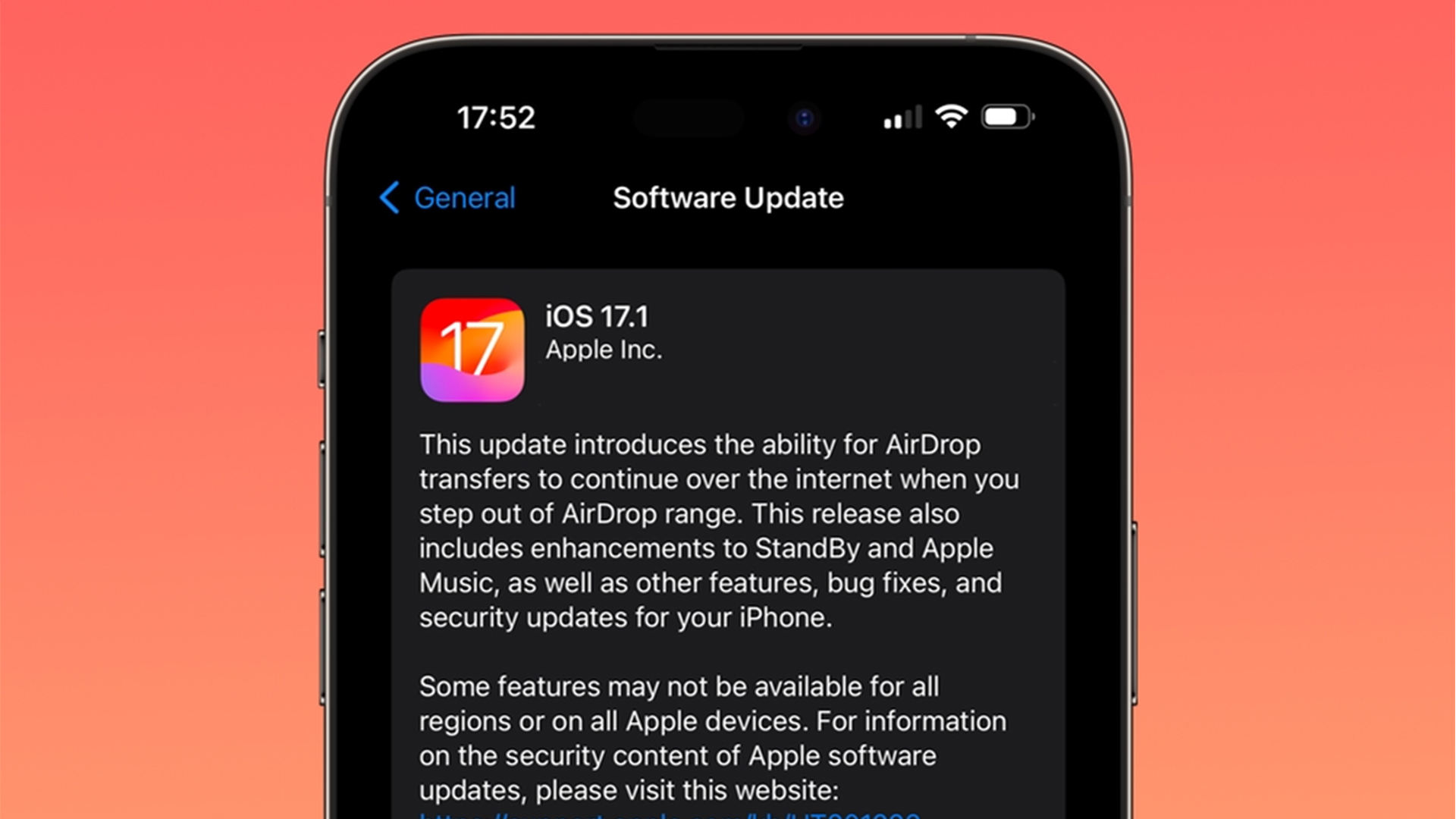 Apple publicly releases iOS 17.1 with improvements to AirDrop, StandBy and major bug fixes Apple publicly releases iOS 17.1 with improvements to AirDrop, StandBy and major bug fixes