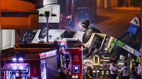 At least 21 dead after Italian bus carrying tourists falls from Venice overpass