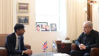 Israeli Prime Minister Benjamin Netanyahu holds private meeting with his British counterpart Rishi Sunak