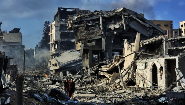 Sealed Gaza neighbourhoods stare at imminent blackout as Israeli airstrikes reduce region to rubble on Day 5 Sealed Gaza neighbourhoods stare at imminent blackout as Israeli airstrikes reduce region to rubble on Day 5