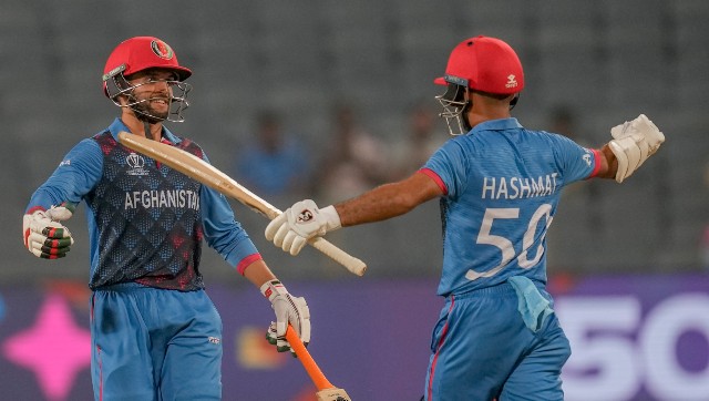 World Cup 2023: Rahmat, Hashmatullah and Azmatullah fifties help Afghanistan beat Sri Lanka by seven wickets World Cup 2023: Rahmat, Hashmatullah and Azmatullah fifties help Afghanistan beat Sri Lanka by seven wickets