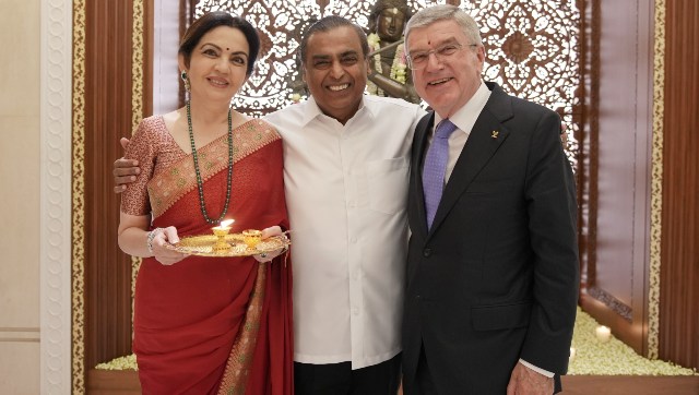 IOC Session in India: Nita Ambani and Mukesh Ambani host IOC President Thomas Bach at their residence IOC Session in India: Nita Ambani and Mukesh Ambani host IOC President Thomas Bach at their residence