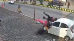 Mangaluru Accident: Woman mowed down on footpath - Watch