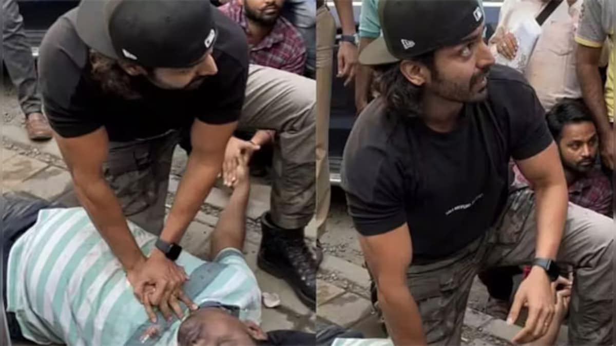 Viral Video: Gurmeet Choudhary gives CPR to man who collapsed on Mumbai road, wins hearts