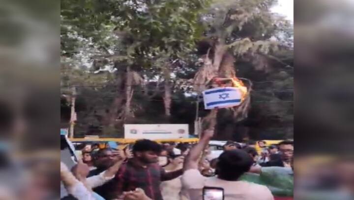 WATCH: Students burn Israeli flag to protest atrocities in Gaza