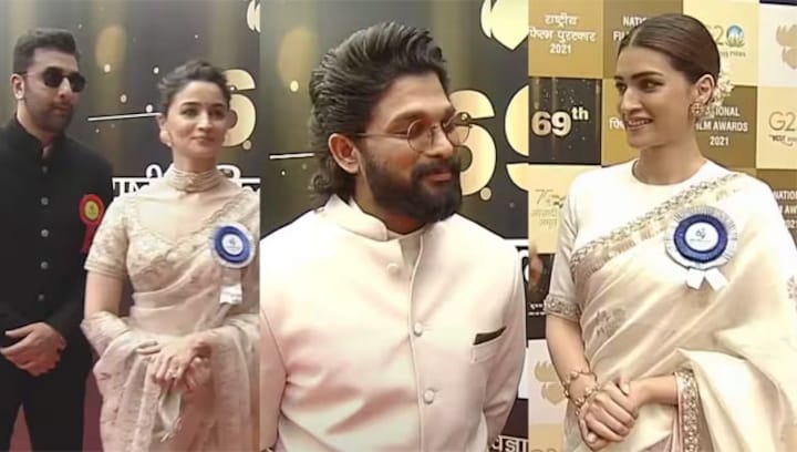 Allu Arjun and Alia Bhatt arrive to receive their National awards for Best Actors; watch video