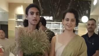 Kangana Ranaut and 'village fashion influencer' Neel share a laugh at 'Tejas' premiere