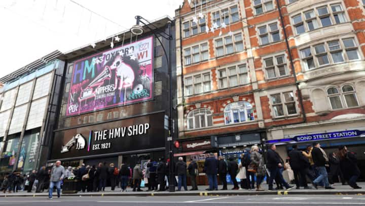 UK music store HMV returns to Central London iconic store it had left owing to American candy stores
