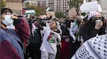 Who are the Palestinian and Jewish-led groups in the US leading protests against Israel's actions in Gaza?