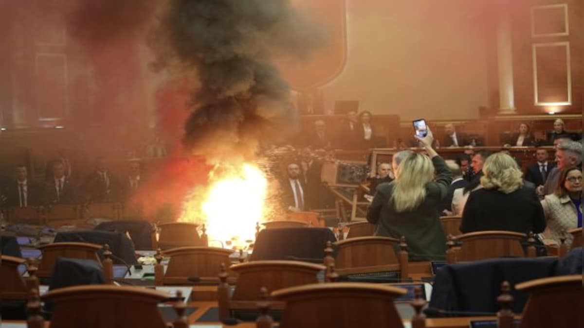 Why Albanian opposition politicians lit fire and set off smoke bombs in parliament