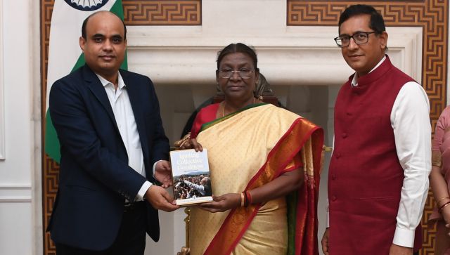 President Murmu receives copy of book titled 'Igniting Collective Goodness: Mann ki Baat@100’ President Murmu receives copy of book titled 'Igniting Collective Goodness: Mann ki Baat@100’