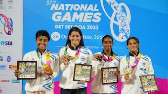 National Games 2023: Karnataka swimming sensation Dhinidhi Desinghu wins fourth gold