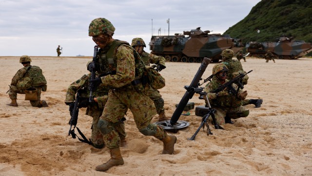 Japanese troops drill on island seen as vulnerable to China Japanese troops drill on island seen as vulnerable to China