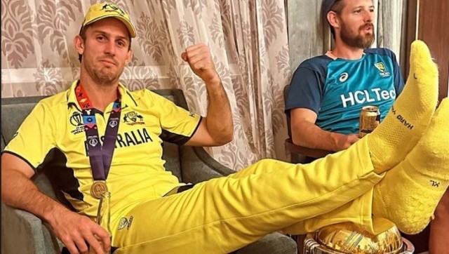 Mitchell Marsh breaks silence on controversial World Cup trophy photo Mitchell Marsh breaks silence on controversial World Cup trophy photo