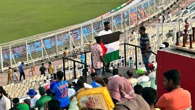 World Cup 2023: Four detained for waving Palestine flag during Pakistan vs Bangladesh match in Kolkata World Cup 2023: Four detained for waving Palestine flag during Pakistan vs Bangladesh match in Kolkata