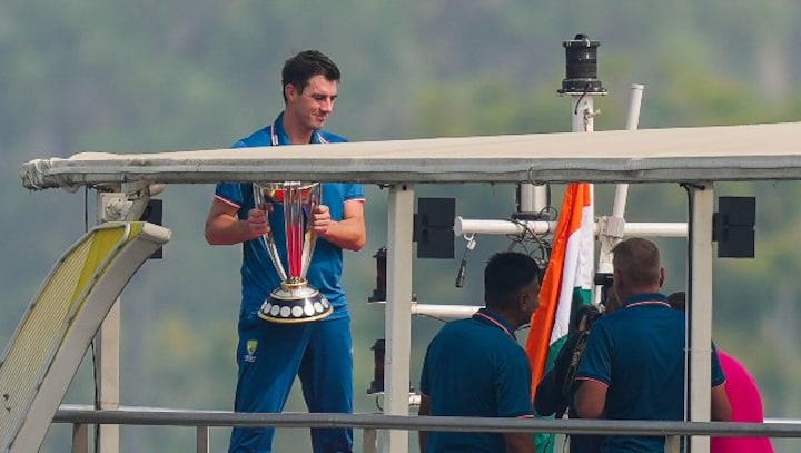 World Cup 2023: Australia skipper Pat Cummins poses with trophy on Sabarmati river cruise; Watch