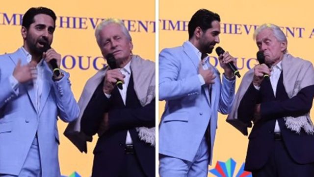 IFFI 2023: Ayushmann Khurrana teaches Hollywood star Michael Douglas Hindi, calls it a 'surreal' moment IFFI 2023: Ayushmann Khurrana teaches Hollywood star Michael Douglas Hindi, calls it a 'surreal' moment