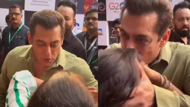 IFFI 2023: Salman Khan kisses a senior journalist at the red carpet, video goes viral IFFI 2023: Salman Khan kisses a senior journalist at the red carpet, video goes viral