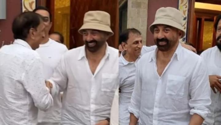 Sunny Deol clicked laughing at 'Jaani Dushman' director Rajkumar Kohli's prayer meet; fans call it 'disrespectful'
