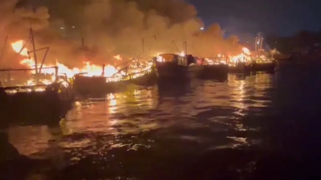 In massive blaze at Visakhapatnam harbour, 35 fishing boats gutted; loss pegged at Rs 30 crore In massive blaze at Visakhapatnam harbour, 35 fishing boats gutted; loss pegged at Rs 30 crore