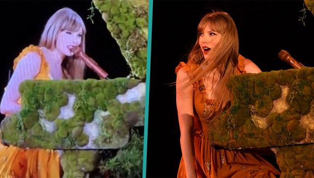 Taylor Swift 'freaks out' after fan throws gift on the stage during her performance; addresses the crowd Taylor Swift 'freaks out' after fan throws gift on the stage during her performance; addresses the crowd