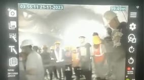 After 10 days, first images of workers trapped in collapsed Uttarakhand tunnel emerge