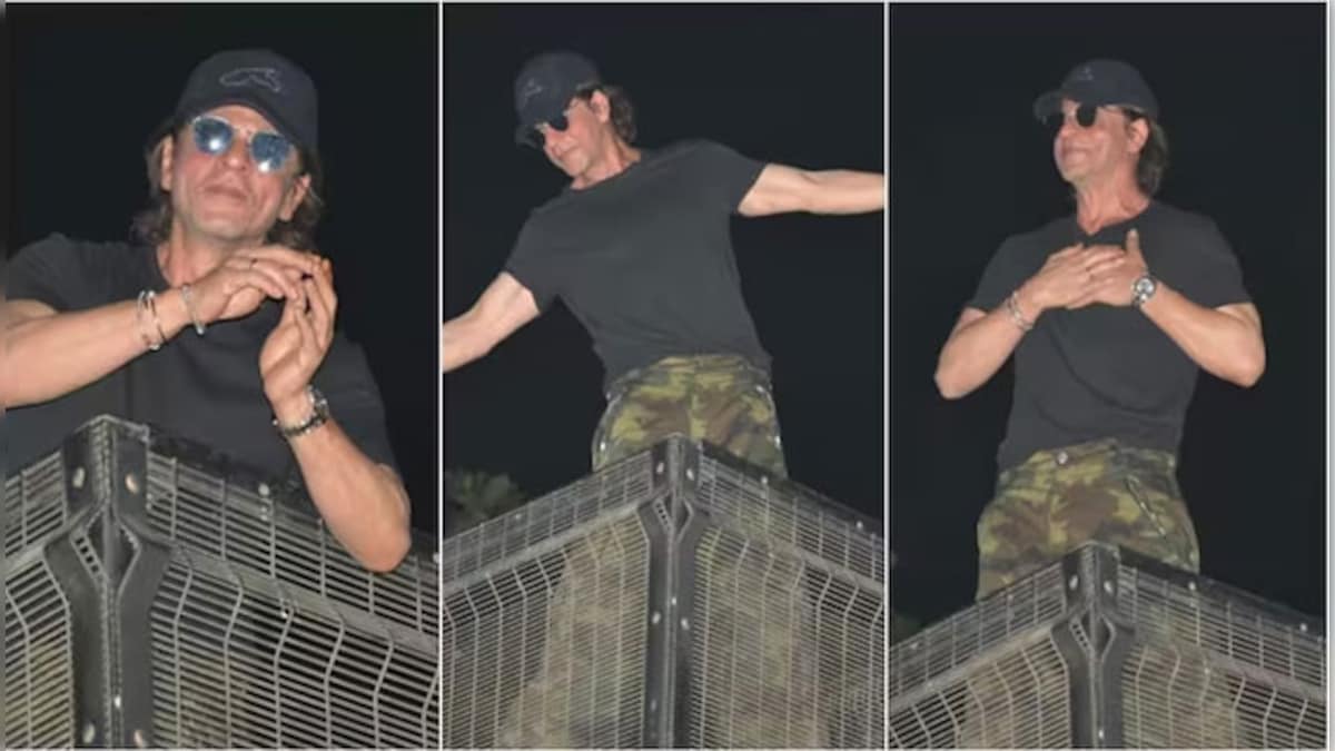 Shah Rukh Khan greets fans from Mannat's rooftop at midnight on 58th birthday, asks them to go and sleep