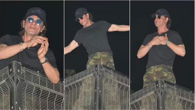 Shah Rukh Khan greets fans from Mannat's rooftop at midnight on 58th birthday, asks them to go and sleep Shah Rukh Khan greets fans from Mannat's rooftop at midnight on 58th birthday, asks them to go and sleep