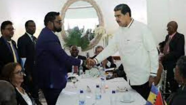 Guyana, Venezuela agree to refrain from using force in Esequibo dispute Guyana, Venezuela agree to refrain from using force in Esequibo dispute